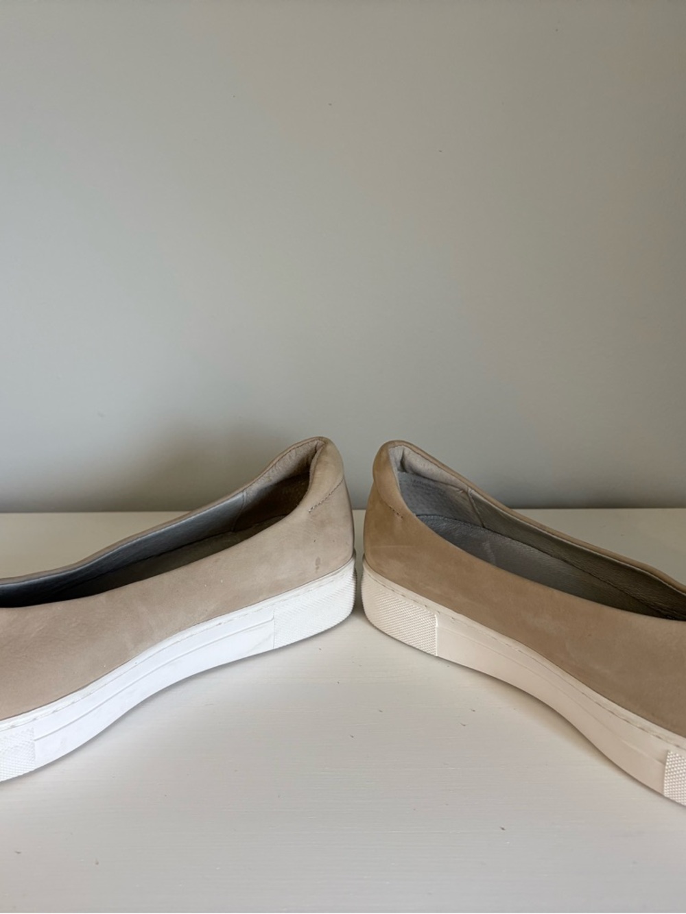 J/SLIDES Felecia Nubuck Platform Slip-On Sneakers Taupe Size 8 - Picture 3 of 9